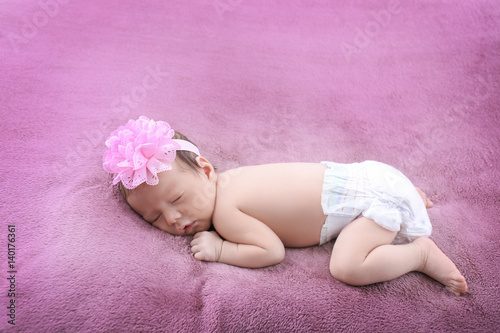 Cute little baby sleeping o...