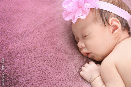 Cute little baby sleeping o...