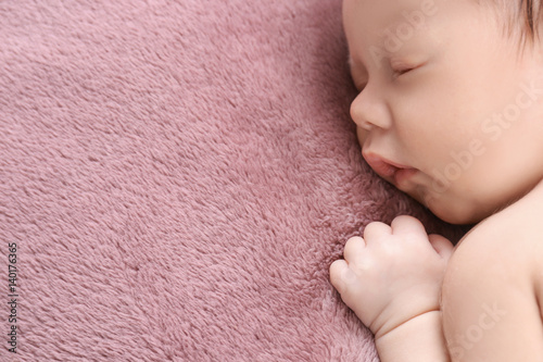 Cute little baby sleeping o...