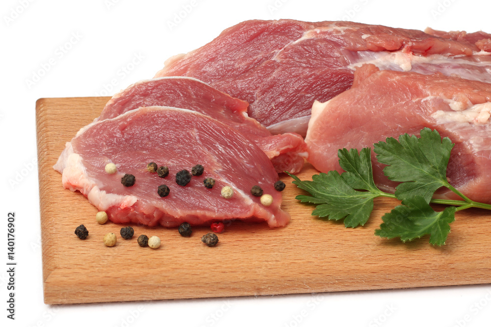 Fototapeta premium fresh raw meat isolated on white background