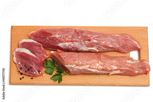 fresh raw meat isolated on white background