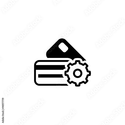 Credit Card Processing Icon. Flat Design.