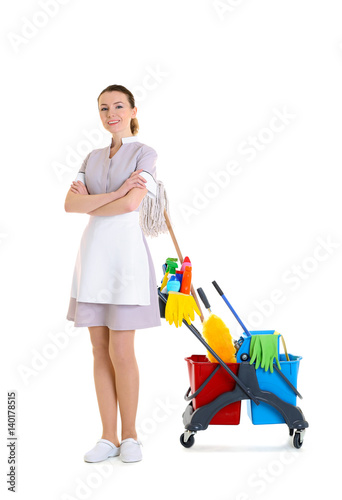 Beautiful chambermaid with ...