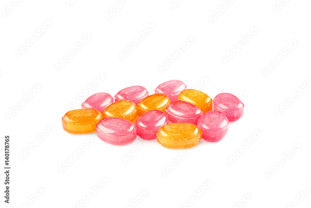 Cough drops on white background Cough drops on white background