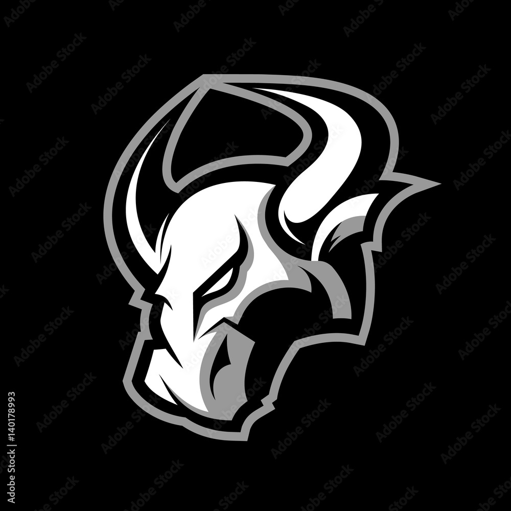 Furious bull sport vector logo concept isolated on dark background. Professional team badge design.
Premium quality wild animal t-shirt tee print illustration.