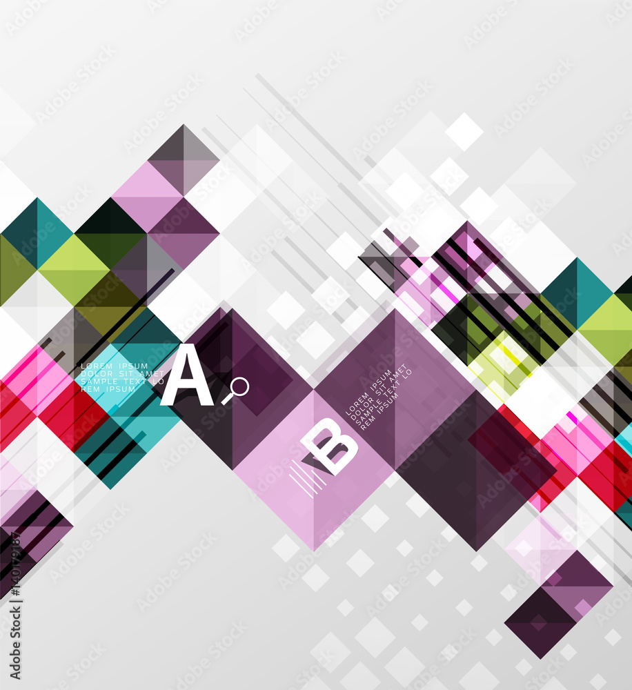 Modern geometrical abstract background, squares