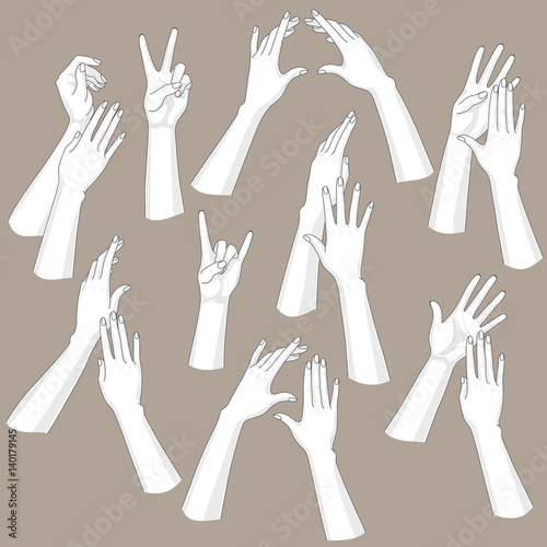 Woman hands set