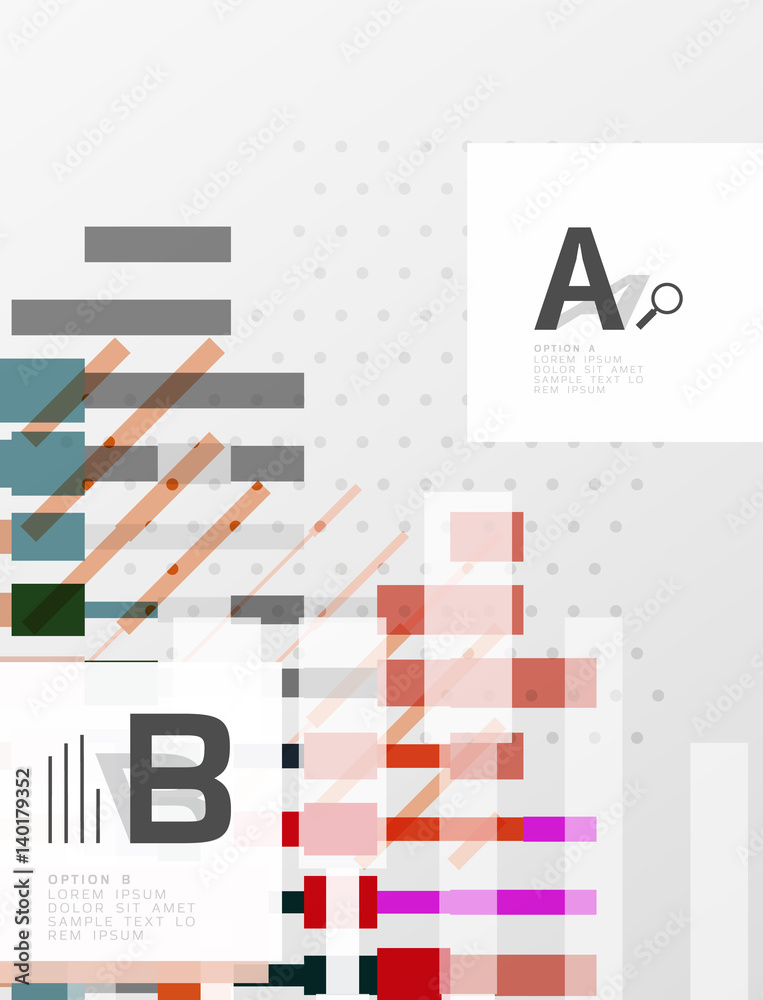 Obraz premium Colorful lines, rectangles and stripes with option infographics