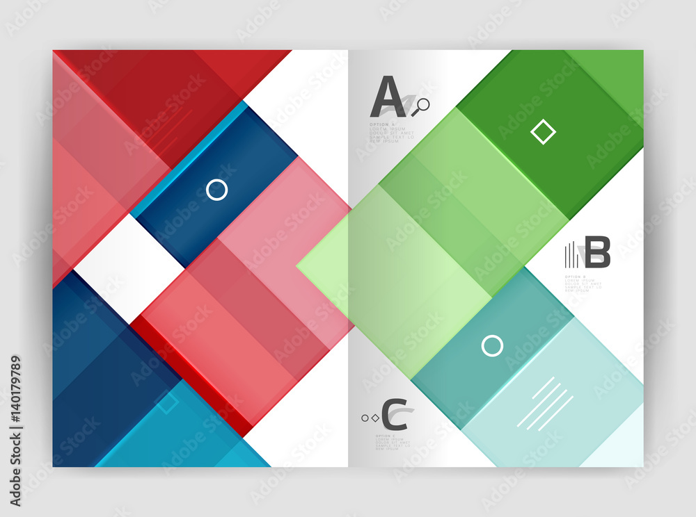 Set of front and back a4 size pages, business annual report design