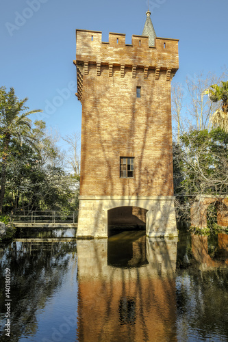 Castle of the lake,  in Park Can Soley Badalona Barcelona, Spain photo