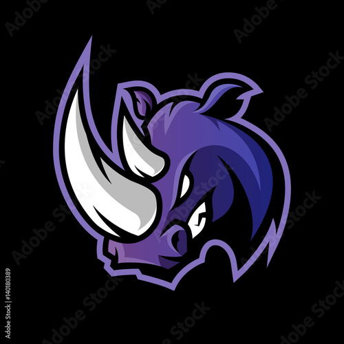 Furious rhino sport vector logo concept isolated on dark background. Professional team badge design.
Premium quality wild animal t-shirt tee print illustration.