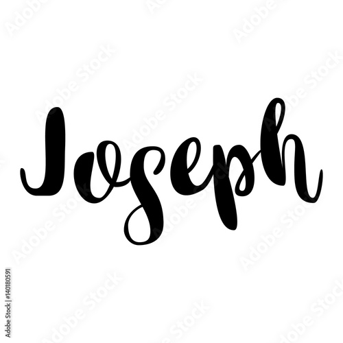 Male name - Joseph. Lettering design. Handwritten typography. Vector