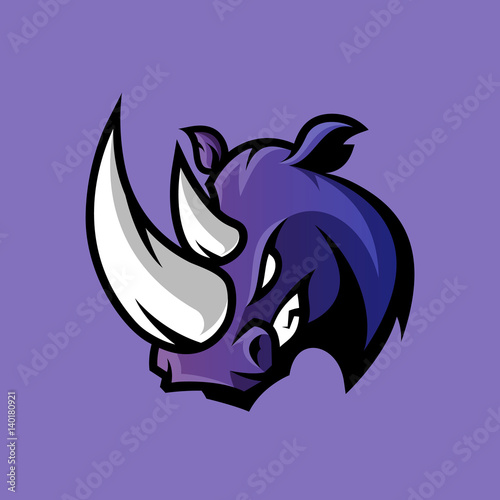 Furious rhino sport vector logo concept isolated on purple background. Professional team badge design.
Premium quality wild animal t-shirt tee print illustration.