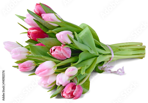 Fototapeta Naklejka Na Ścianę i Meble -  colorful tulips bouquet lying