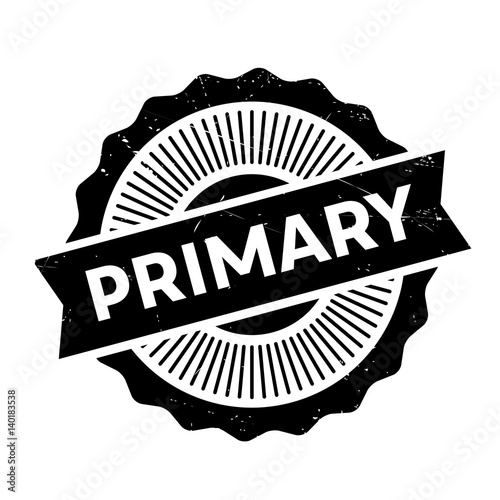 Primary rubber stamp. Grunge design with dust scratches. Effects can be easily removed for a clean, crisp look. Color is easily changed.