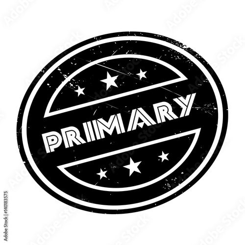 Primary rubber stamp. Grunge design with dust scratches. Effects can be easily removed for a clean, crisp look. Color is easily changed.
