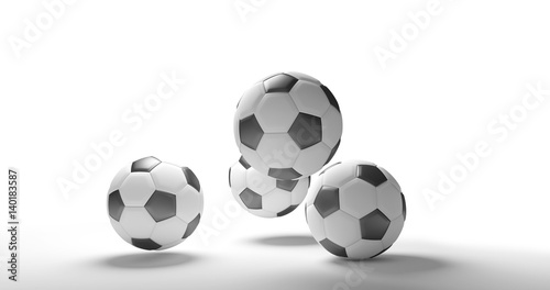 soccer football balls 3d render