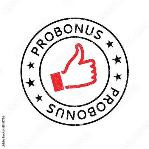 Probonus rubber stamp. Grunge design with dust scratches. Effects can be easily removed for a clean, crisp look. Color is easily changed.