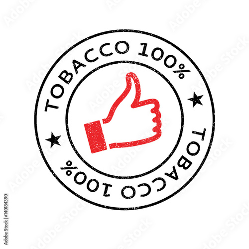 Tobacco 100 rubber stamp. Grunge design with dust scratches. Effects can be easily removed for a clean, crisp look. Color is easily changed.