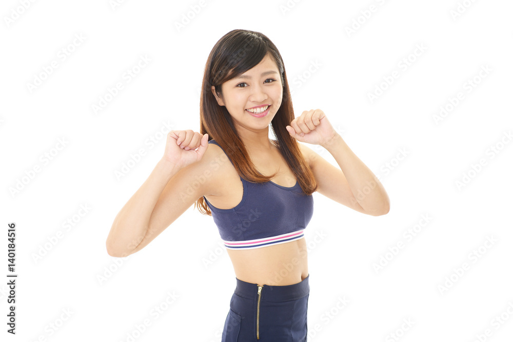 エクササイズをする女性 エクササイズをする女性