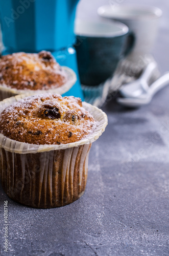 Muffin with raisins