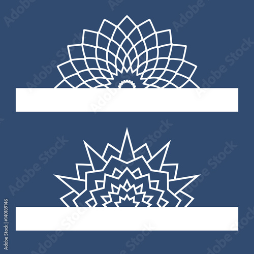 Template for laser cutting with mandala. Can be used for greeting cards