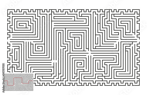 Large Vector Horizontal Maze with Answer 38