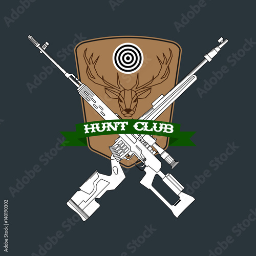 Hunter club emblem. For use as logos on cards, in printing, posters, invitations, web design and other purposes.