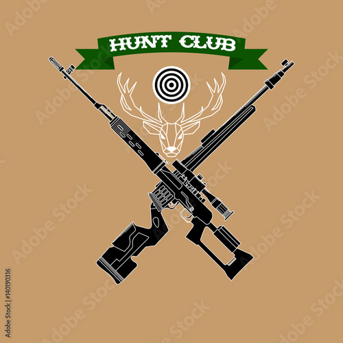 Hunter club emblem. For use as logos on cards, in printing, posters, invitations, web design and other purposes.