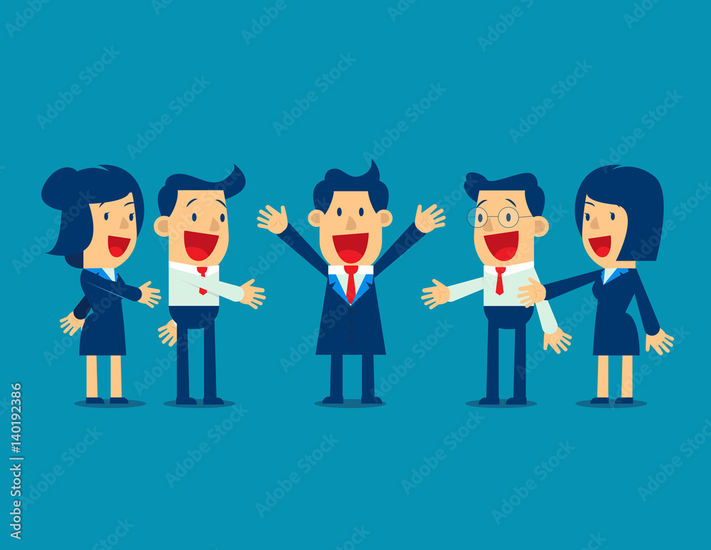 Successful business people with business team Successful business people with business team
