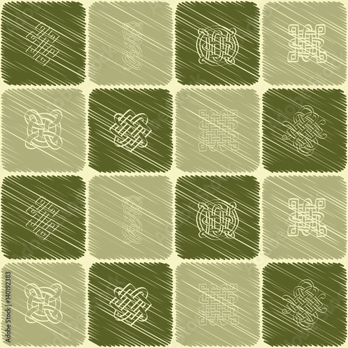seamless pattern with Celtic art and ethnic ornaments for your design
