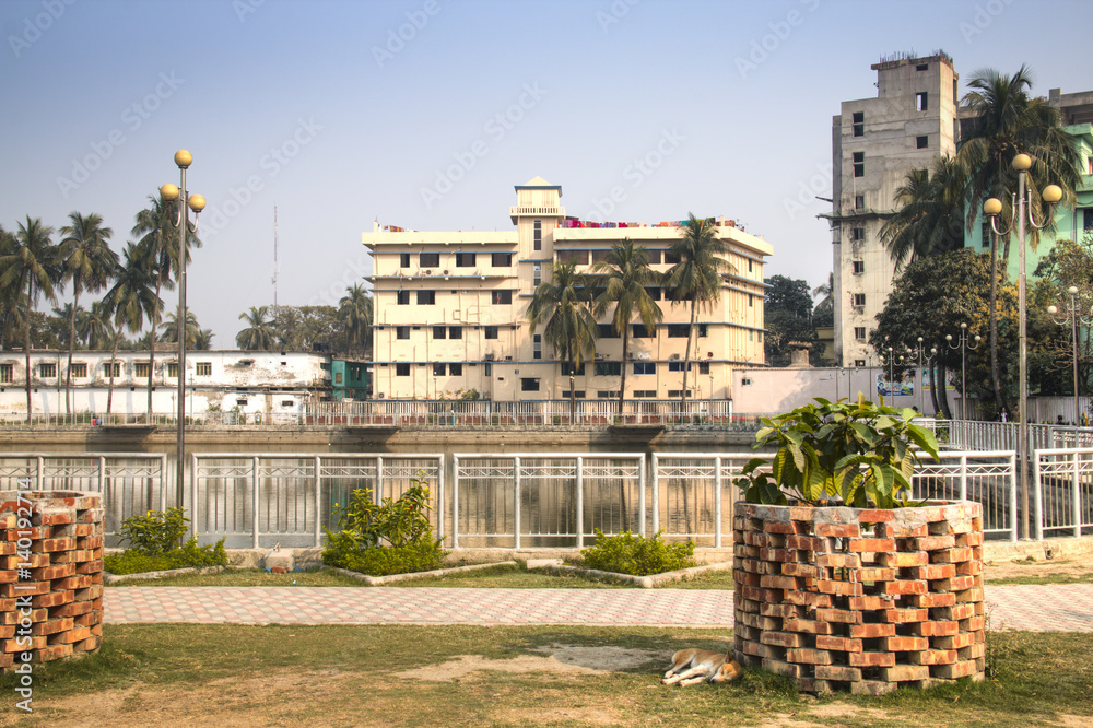 Fototapeta premium The famous Hadis park in the center of Khulna in Bangladesh 