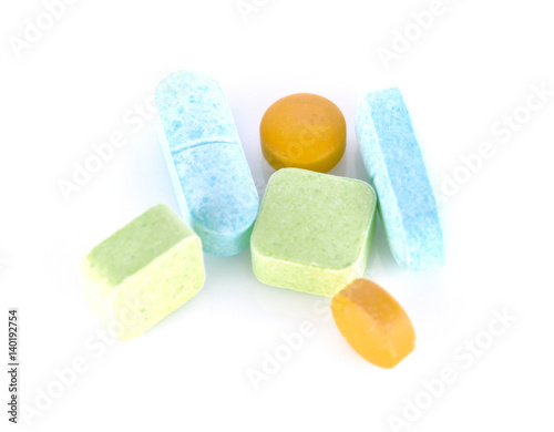 Pills on a white background