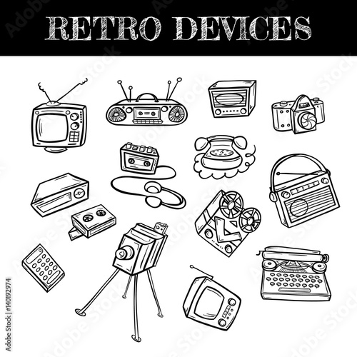 set of retro devices