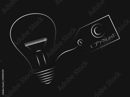 vector of idea lightbulb with copyright tag