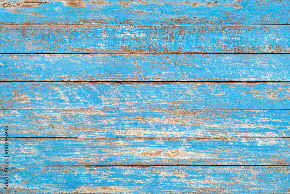 Fototapeta premium Distressed blue rustic wood backdrop