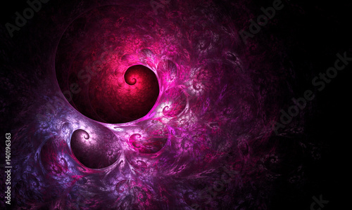 Abstract fractal background with a pink decorative spiral