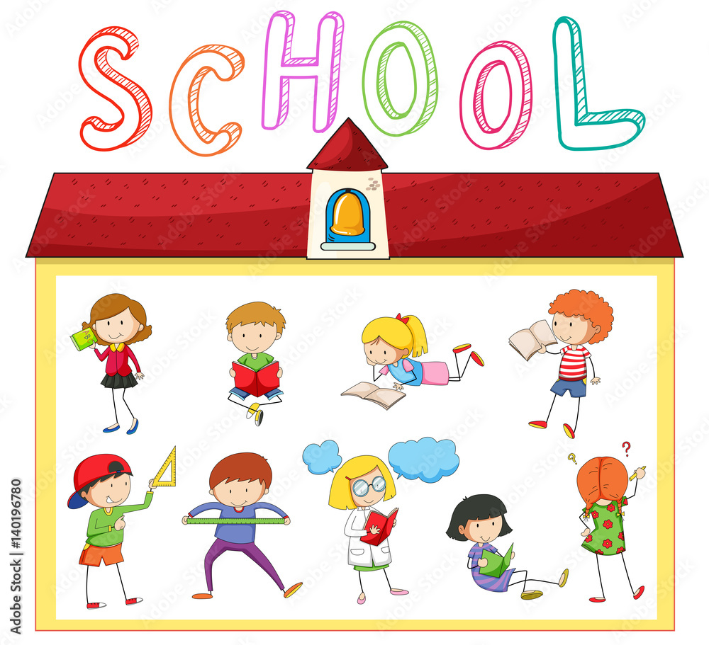 Children doing different activities at school Children doing different activities at school