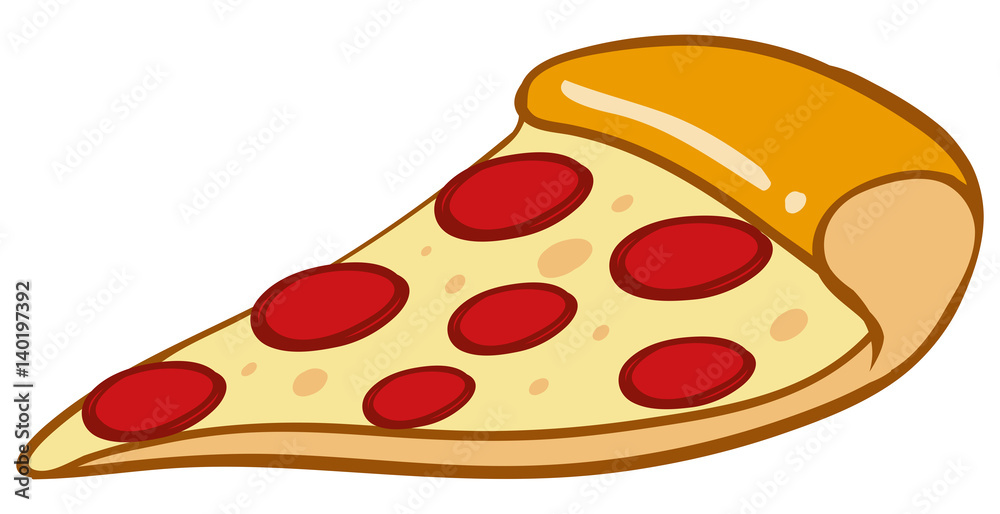 Slice of pizza on white background Slice of pizza on white background