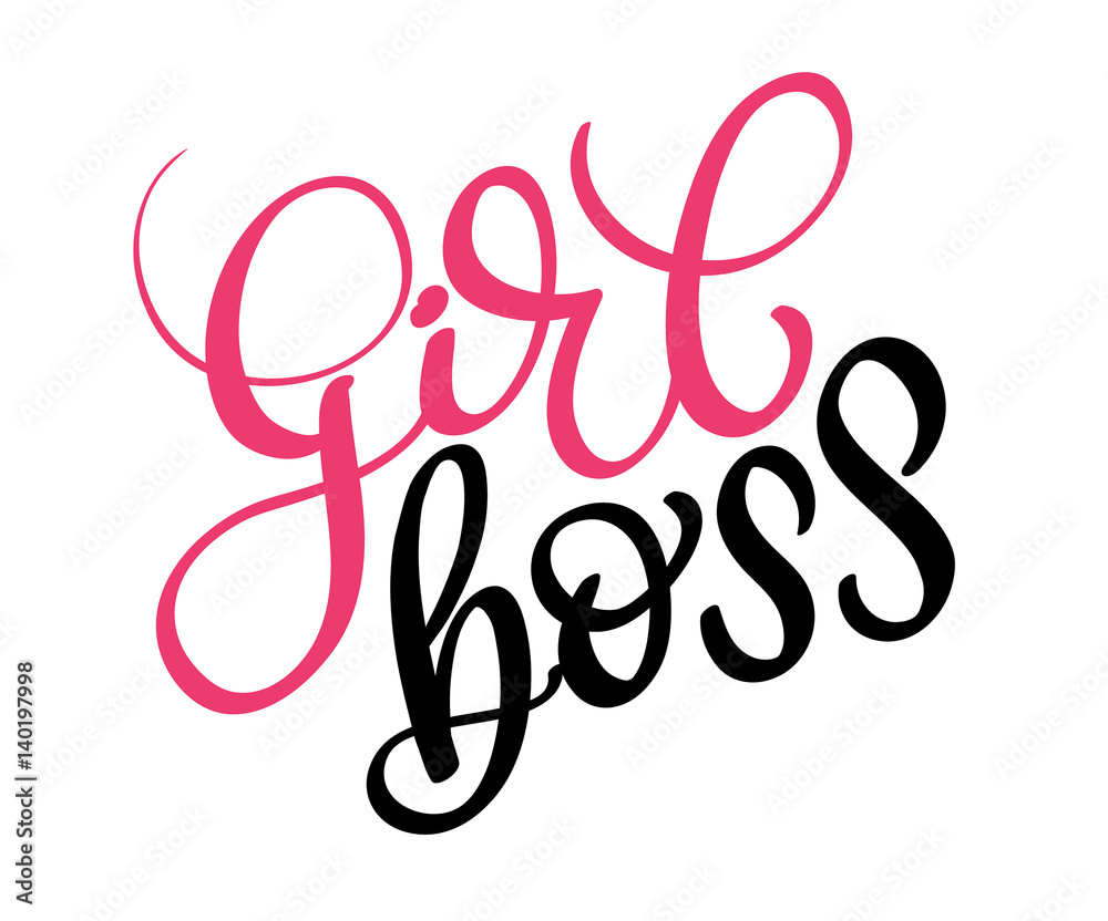 girl boss vector text on white background. Calligraphy lettering illustration EPS10 girl boss vector text on white background. Calligraphy lettering illustration EPS10