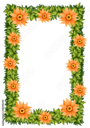 Frame design with orange flowers