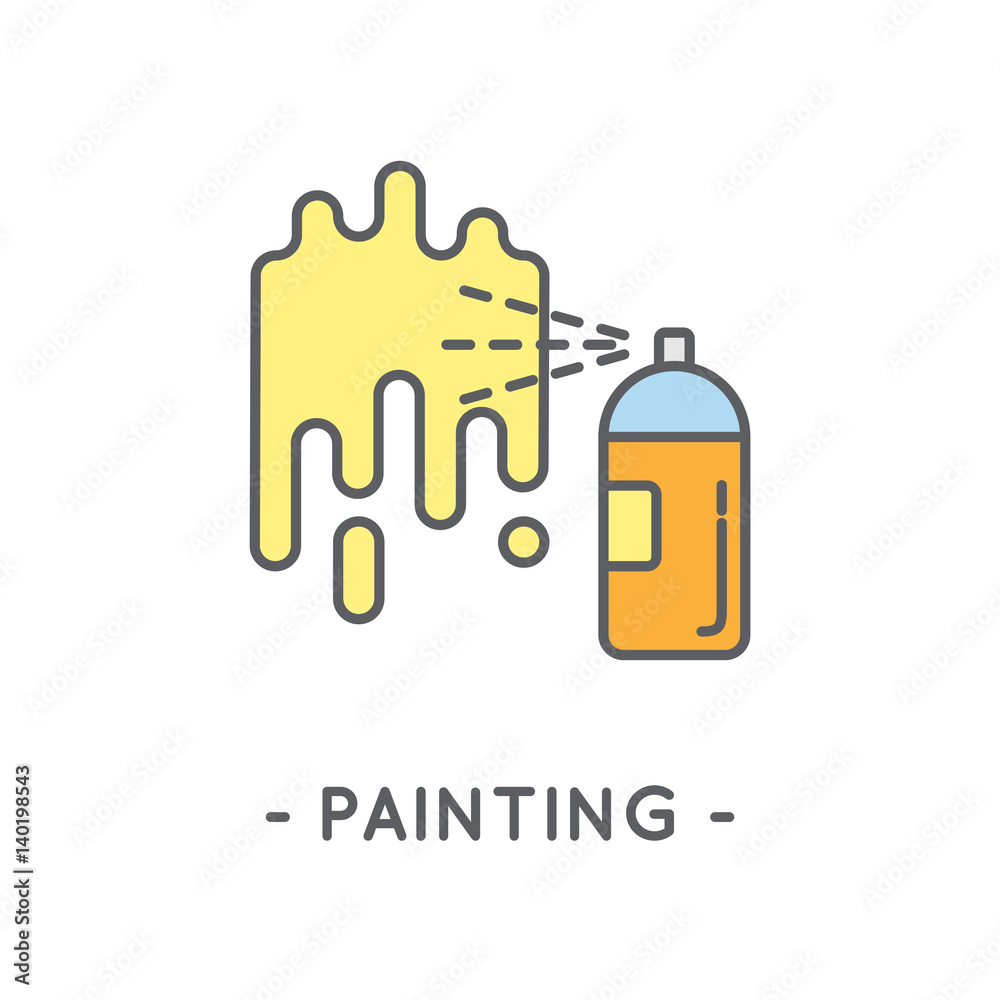 Line color spray paint icon Line color spray paint icon