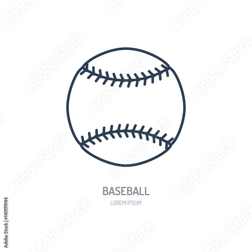 Baseball softball vector line icon. Ball logo  equipment sign. Sport competition illustration