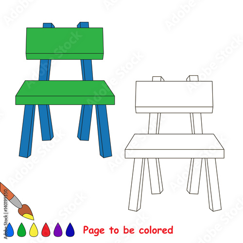 Page to be colored, simple education game for kids.