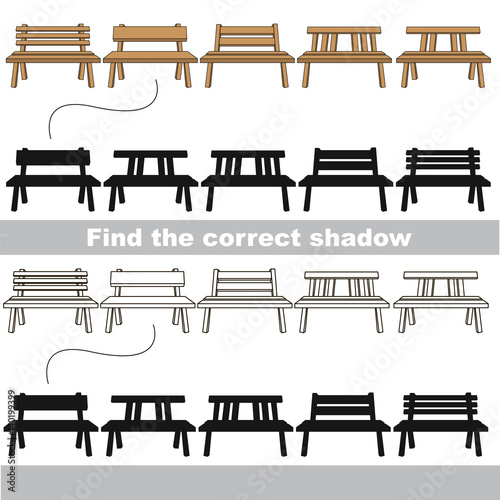 Find correct shadow for each object, the kid game.