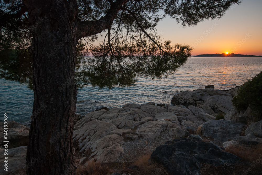 Sunset over Kornati Islands, Croatia, Dalmatia