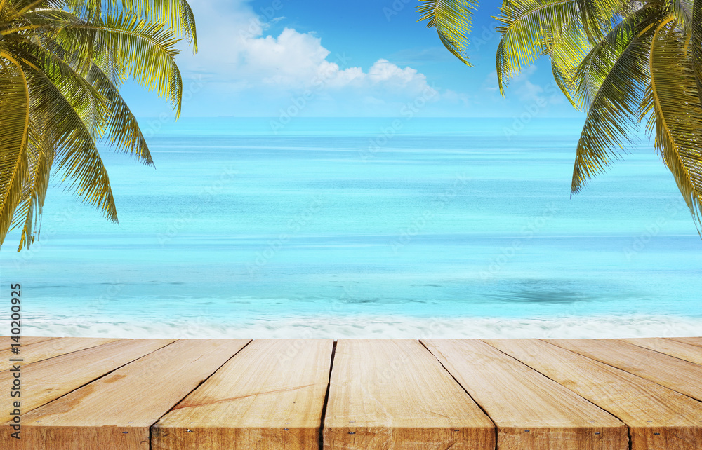 Beautiful beach. View of nice tropical beach with palms. COPY SPACE WITH TRAVEL concept. Tropical beach.