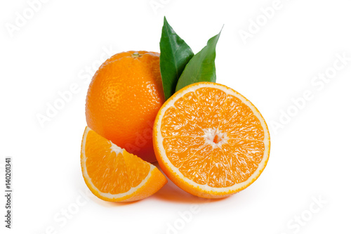 fresh orange isolated on white background