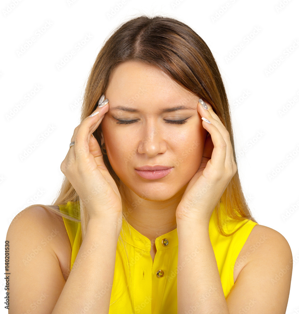 Young woman showing several expressions, isolated on white background Young woman showing several expressions, isolated on white background