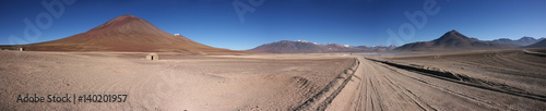 Licancabur volcano near the Laguna Blanca on the Altiplano high plateau, Bolivia